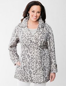 Womens Animal Print Trench Coat