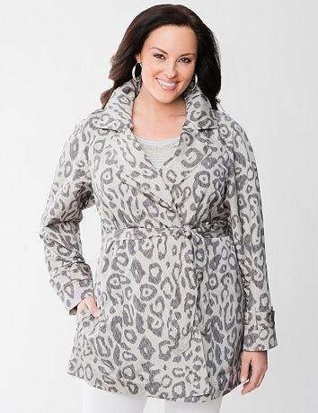 Womens Animal Print Trench Coat