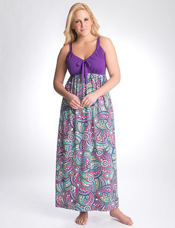 Cascading swirl sleep maxi