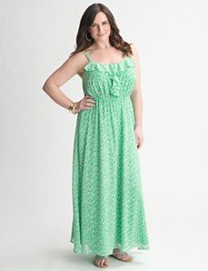 Floral Ruffled Maxi Dress by Lane Bryant