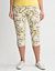 Full Figure Floral Denim Capri