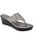 Wide Width Buckled Metallic Wedge Sandal