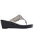 Wide Width Buckled Metallic Wedge Sandal