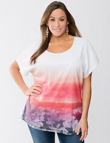 Ombre sequin tee by Seven7