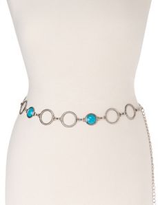 Faux turquoise chain belt by Lane Bryant