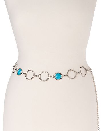 Faux turquoise chain belt by Lane Bryant