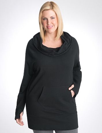 Plus size cowl neck tunic