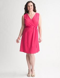 Lace Surplice Dress by Lane Bryant