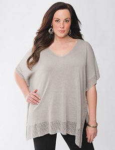 Lane Collection border trim poncho