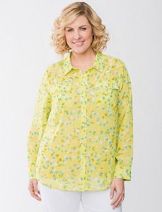 Sheer print Top by Lane Bryant