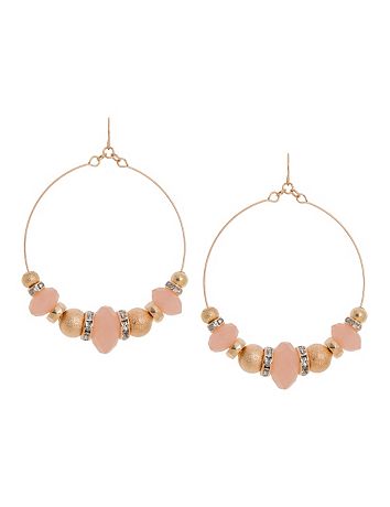 Rings & Beads Hoop Drop Earrings by Lane Bryant