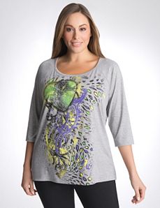Full Figure Graphic Baseball Tee by Lane Bryant