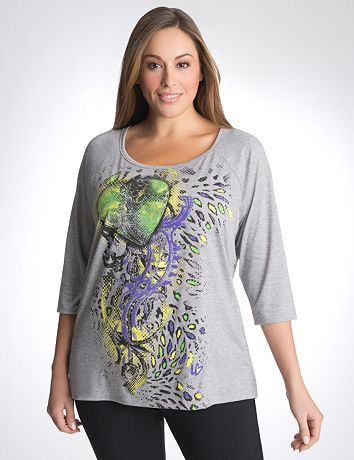Full Figure Graphic Baseball Tee by Lane Bryant