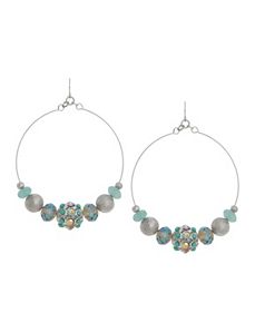 Beaded Hoop Drop Earrings by Lane Bryant