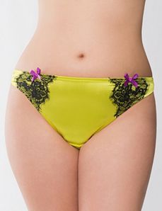 Satin & lace thong panty