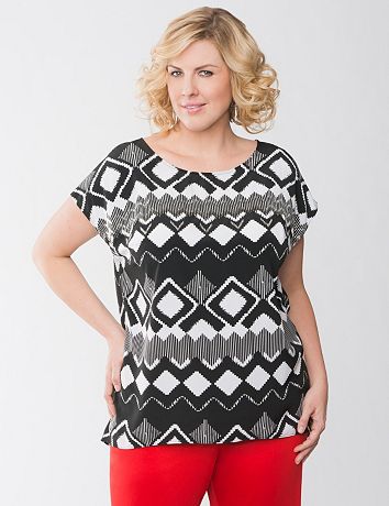 Full Figure Ikat Embellished Top by Lane Bryant