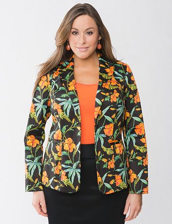 Full Figure Floral Sateen Jacket by Lane Bryant