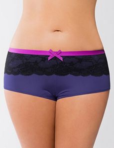 Lace & ribbon boyshort panty