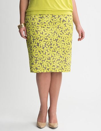 Daisy sateen pencil skirt