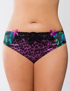 Mixed print hipster panty