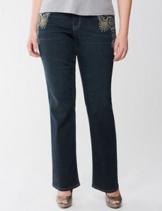 Lane Collection Embellished Bootcut Jean