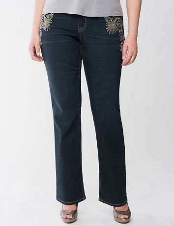 Lane Collection Embellished Bootcut Jean