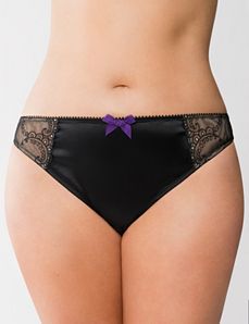 Embroidered thong panty