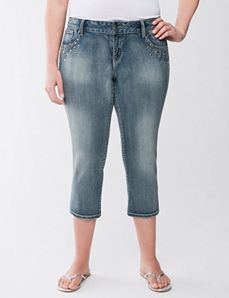 Full Figure Lane Collection Studded Capri