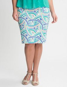Scalloped arches pencil skirt