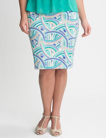 Scalloped arches pencil skirt