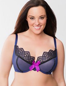 Geo embroidered unlined full coverage bra