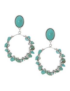 Lane Collection faux turquoise hoop earrings