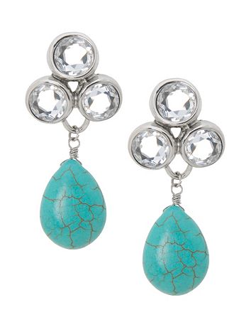 Lane Collection button drop earrings