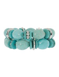 Lane Collection faux turquoise stretch bracelet duo