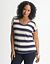 Lace shoulder striped tee