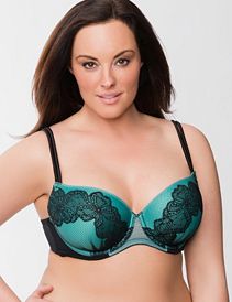 Mesh overlay T-shirt bra