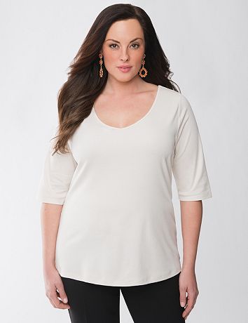 Lane Collection plus size V neck tee