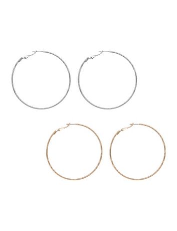 Textured hoop earrings duo by Lane Bryant
