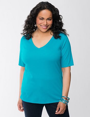 Plus Size V Neck Tee by Lane Bryant