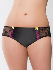 Ribbon slotted hipster panty