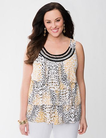 Animal print tiered tank by Lane Bryant