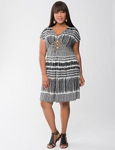 Tribal print embellished dress by Lane Bryant