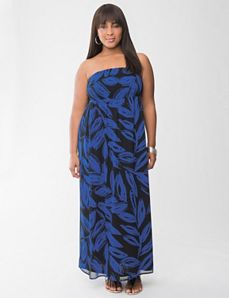 Print chiffon maxi dress by Lane Bryant