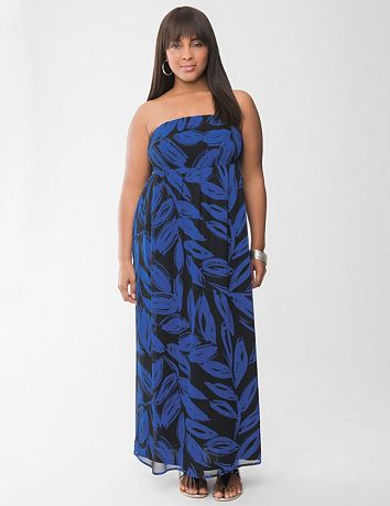 Print chiffon maxi dress by Lane Bryant