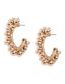 Lane Collection beaded half hoop earrings