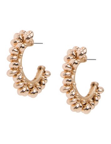 Lane Collection beaded half hoop earrings