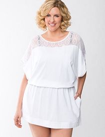 Crocheted back swim cover up