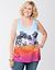 Palm print twist back tank by Lane Bryant