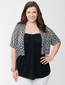 Plus Size Space Dye Shrug by Lane Bryant