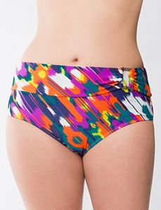 Island print swim hipster